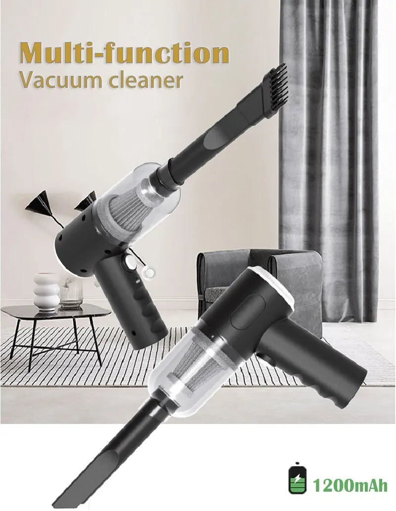 Wireless Car Vacuum Cleaner USB Charging 1200mAh Portable Cleaning Appliance Mini Wet and Dry Blow Vacuum Cleaner Household